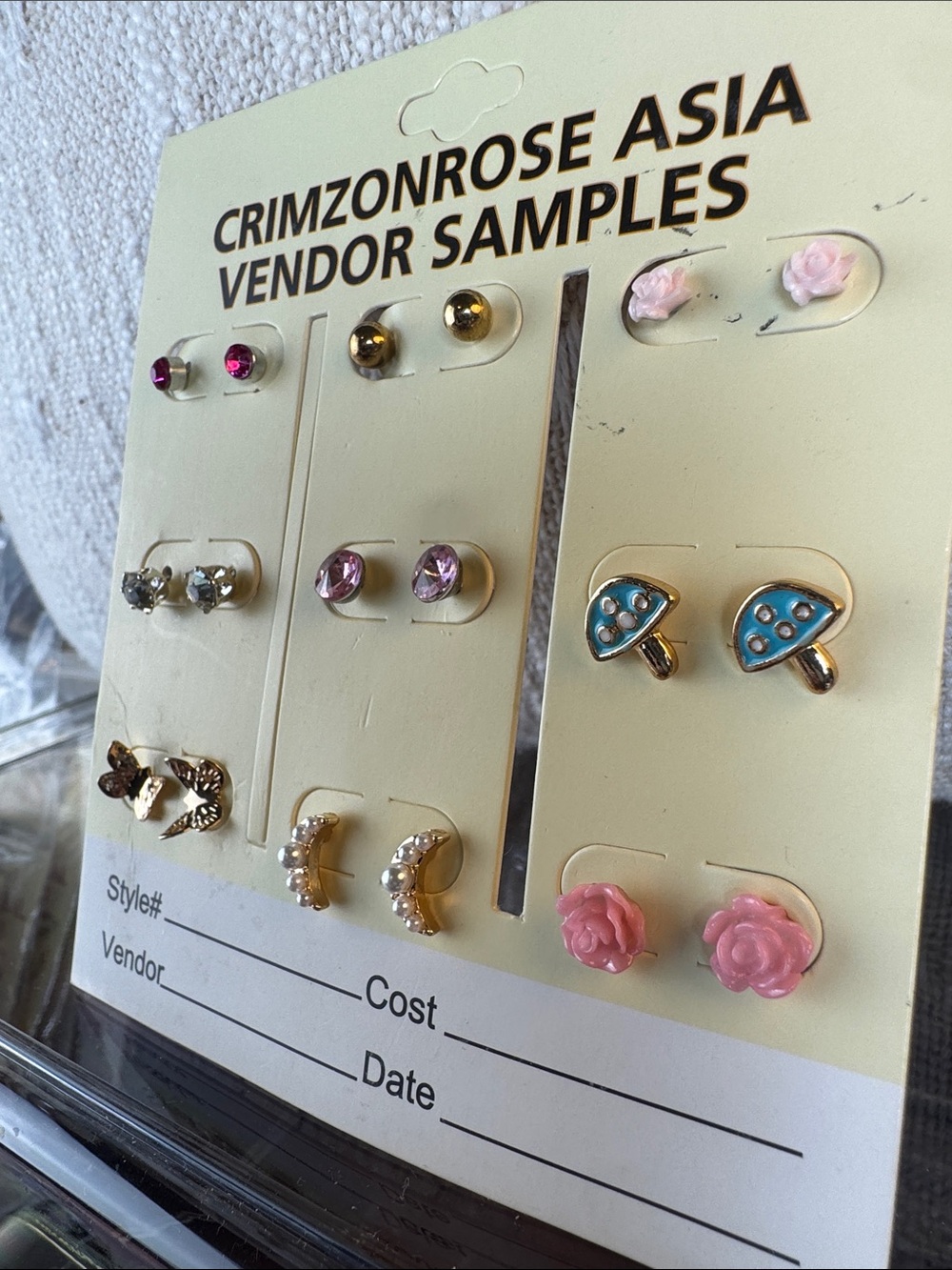 0800- Earring Sampler - Pink, Gold, Silver, Turquoise - Picture 2 of 4